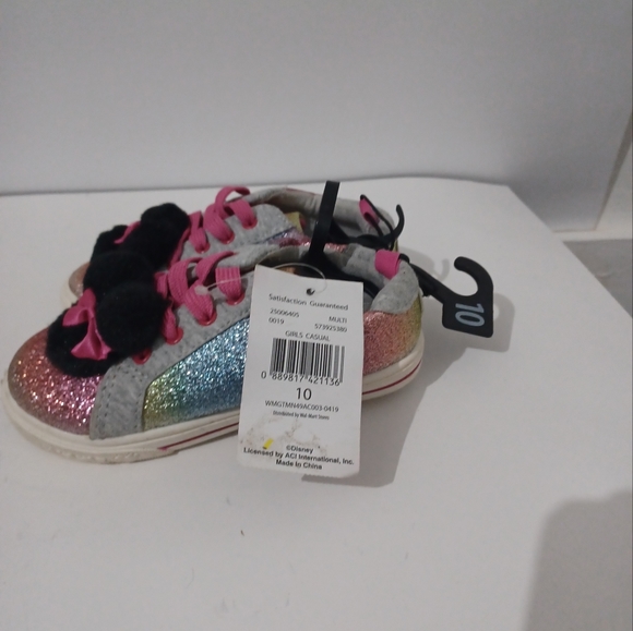 new Disney Minnie Mouse Casual Rainbow Pom Sneaker (Toddler Gir - Picture 8 of 9